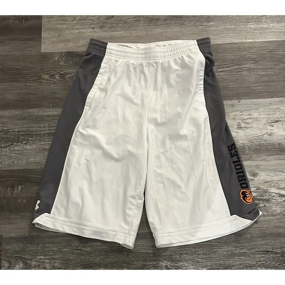 Boys Under Armour Baltimore Orioles Baseball workout Shorts Youth‎  XL Nwt